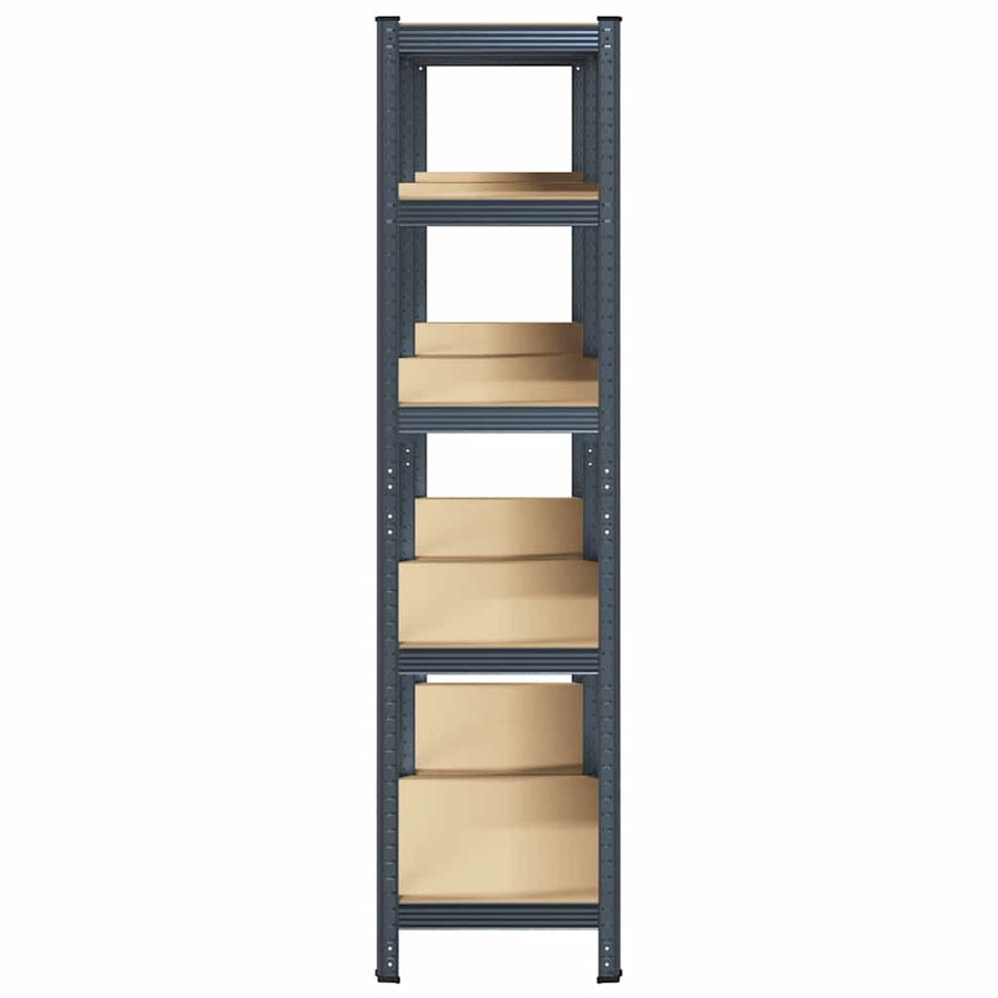 5-Layer Heavy-duty Shelves 2 pcs Anthracite Steel&Engineered Wood