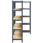 5-Layer Heavy-duty Shelves 3 pcs Anthracite Steel&Engineered Wood