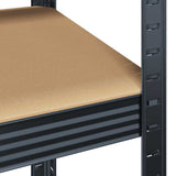 5-Layer Heavy-duty Shelves 3 pcs Anthracite Steel&Engineered Wood