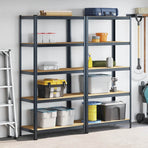 5-Layer Storage Shelves 2 pcs Anthracite Steel&Engineered Wood