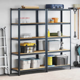 5-Layer Storage Shelves 2 pcs Anthracite Steel&Engineered Wood