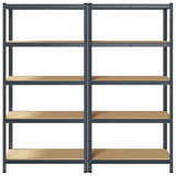5-Layer Storage Shelves 2 pcs Anthracite Steel&Engineered Wood
