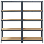 5-Layer Storage Shelves 2 pcs Anthracite Steel&Engineered Wood