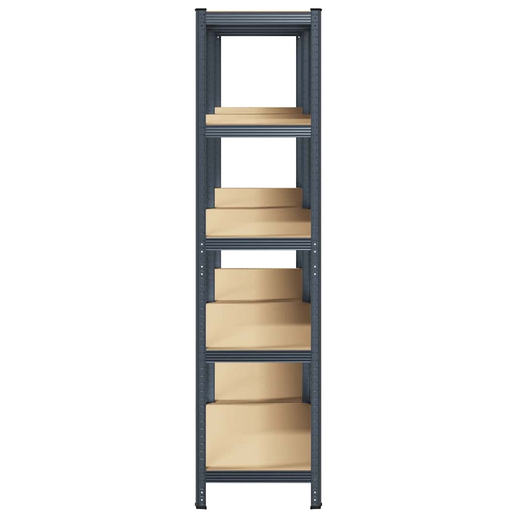 5-Layer Storage Shelves 2 pcs Anthracite Steel&Engineered Wood