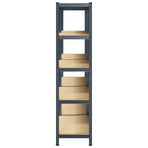 5-Layer Storage Shelves 2 pcs Anthracite Steel&Engineered Wood