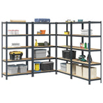 5-Layer Storage Shelves 4 pcs Anthracite Steel&Engineered Wood
