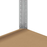 2 Piece 5-Layer Shelves Set Silver Steel&Engineered Wood - Low Angle