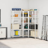 3 Piece 5-Layer Shelves Set Silver Steel&Engineered Wood