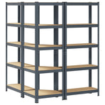 3 Piece 5-Layer Shelves Set Anthracite Steel&Engineered Wood