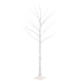 Artificial Christmas Tree Warm White 72 LEDs 150 cm White Birch