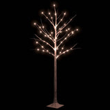 Artificial Christmas Tree Warm White 72 LEDs 150 cm White Birch - Side View