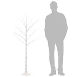 Artificial Christmas Tree Warm White 72 LEDs 150 cm White Birch - Top-Down View