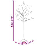 Artificial Christmas Tree Warm White 72 LEDs 150 cm White Birch - Low Angle