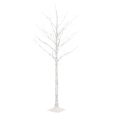 Artificial Christmas Tree Warm White 96 LEDs 180 cm White Birch