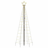 LED Christmas Tree with Spikes 220 LEDs Warm White 180 cm - Rear View