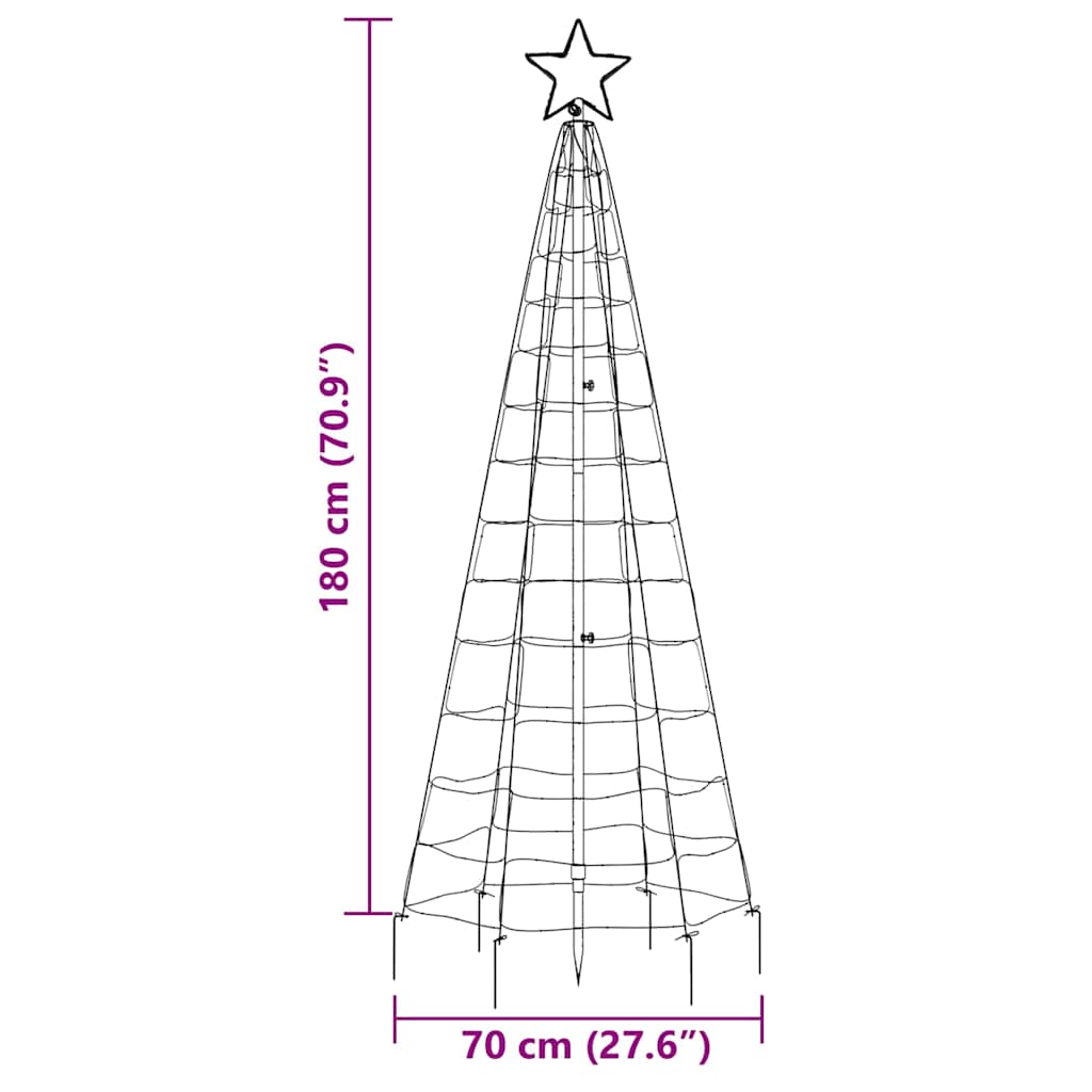 LED Christmas Tree with Spikes 220 LEDs Warm White 180 cm