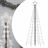 LED Christmas Tree with Spikes 220 LEDs Cold White 180 cm - Front View