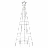 LED Christmas Tree with Spikes 220 LEDs Cold White 180 cm - Rear View