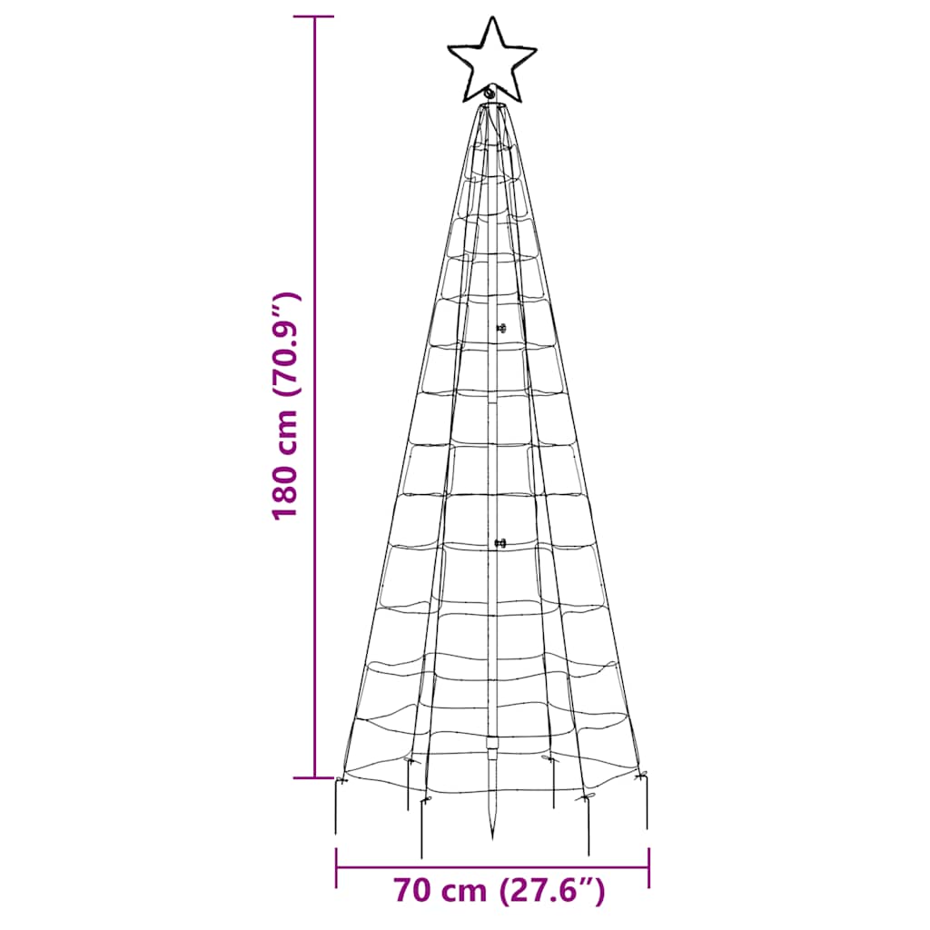 LED Christmas Tree with Spikes 220 LEDs Cold White 180 cm
