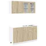4 Piece Kitchen Cabinet Set Lyon Sonoma Oak Engineered Wood - Front View