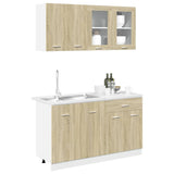 4 Piece Kitchen Cabinet Set Lyon Sonoma Oak Engineered Wood - Side View