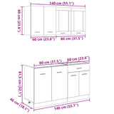 4 Piece Kitchen Cabinet Set Lyon Sonoma Oak Engineered Wood