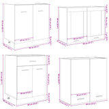 4 Piece Kitchen Cabinet Set Lyon Sonoma Oak Engineered Wood