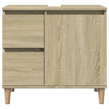 3 Piece Bathroom Furniture Set Sonoma Oak Engineered Wood - Extra Image