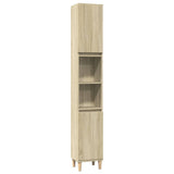 3 Piece Bathroom Furniture Set Sonoma Oak Engineered Wood - 45-Degree Angle