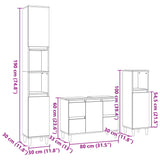 3 Piece Bathroom Furniture Set Sonoma Oak Engineered Wood - Low Angle