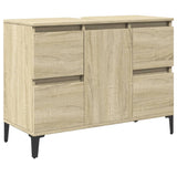 3 Piece Bathroom Furniture Set Sonoma Oak Engineered Wood - Top-Down View