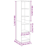 Wardrobe White 50x50x200 cm Engineered Wood