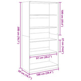 Wardrobe Sonoma Oak 100x50x200 cm Engineered Wood