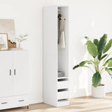Wardrobe White 30x50x200 cm Engineered Wood - Side View