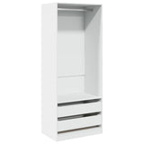 Wardrobe White 80x50x200 cm Engineered Wood - Front View