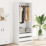 Wardrobe White 80x50x200 cm Engineered Wood - Side View
