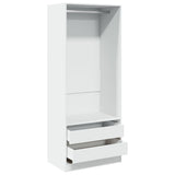 Wardrobe White 80x50x200 cm Engineered Wood - 45-Degree Angle