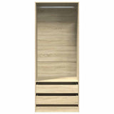 Wardrobe Sonoma Oak 80x50x200 cm Engineered Wood - Top-Down View