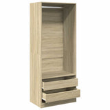 Wardrobe Sonoma Oak 80x50x200 cm Engineered Wood - 45-Degree Angle