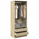 Wardrobe Sonoma Oak 80x50x200 cm Engineered Wood