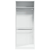 Wardrobe White 80x50x200 cm Engineered Wood - Top-Down View