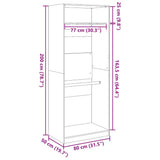 Wardrobe White 80x50x200 cm Engineered Wood