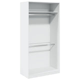 Wardrobe White 100x50x200 cm Engineered Wood - Front View