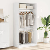 Wardrobe White 100x50x200 cm Engineered Wood - Side View