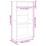 Wardrobe Artisian Oak 100x50x200 cm Engineered Wood