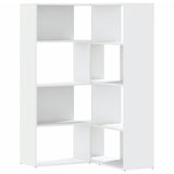 Corner Bookcase 4-Tier White 85x85x140 cm Engineered Wood - Front View