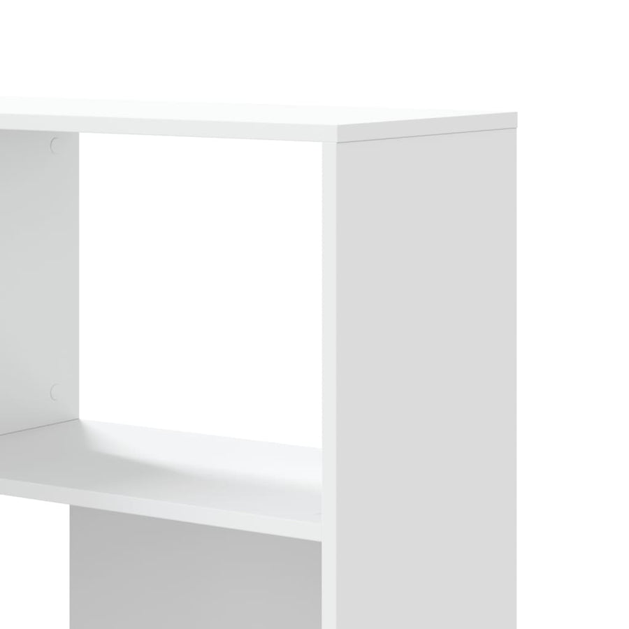 Corner Bookcase 4-Tier White 85x85x140 cm Engineered Wood
