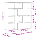 Corner Bookcase 4-Tier Sonoma Oak 85x85x140 cm Engineered Wood - Extra Image