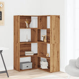 Corner Bookcase 4-Tier Artisian Oak 85x85x140 cm Engineered Wood - Side View