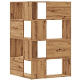 Corner Bookcase 4-Tier Artisian Oak 85x85x140 cm Engineered Wood - Rear View